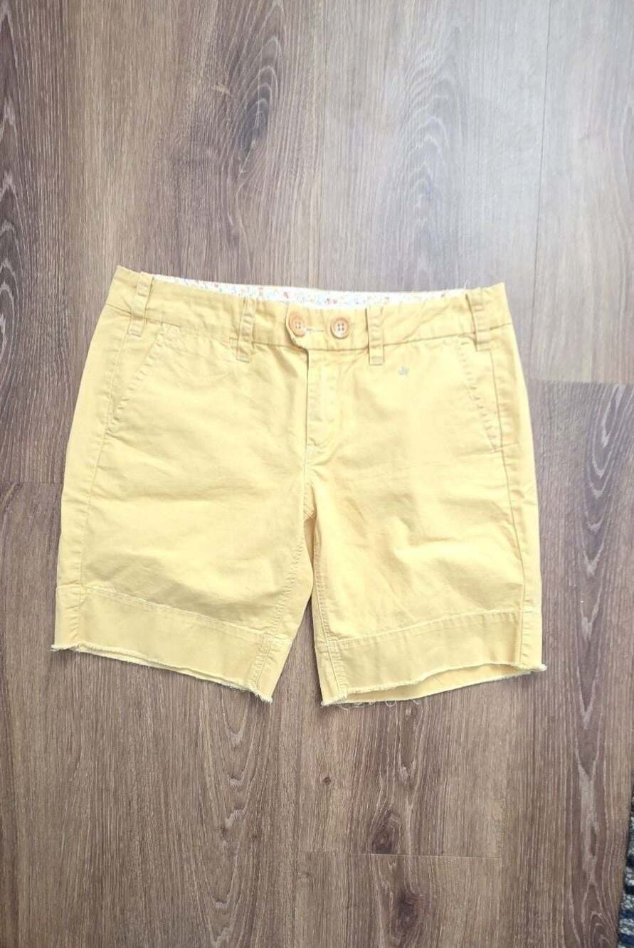 G1 Goods Anthropologie Paper Twill Chino Bermuda Shorts Yellow Women's Size 4